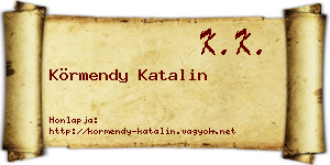 Körmendy Katalin névjegykártya