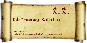 Körmendy Katalin névjegykártya