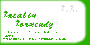 katalin kormendy business card